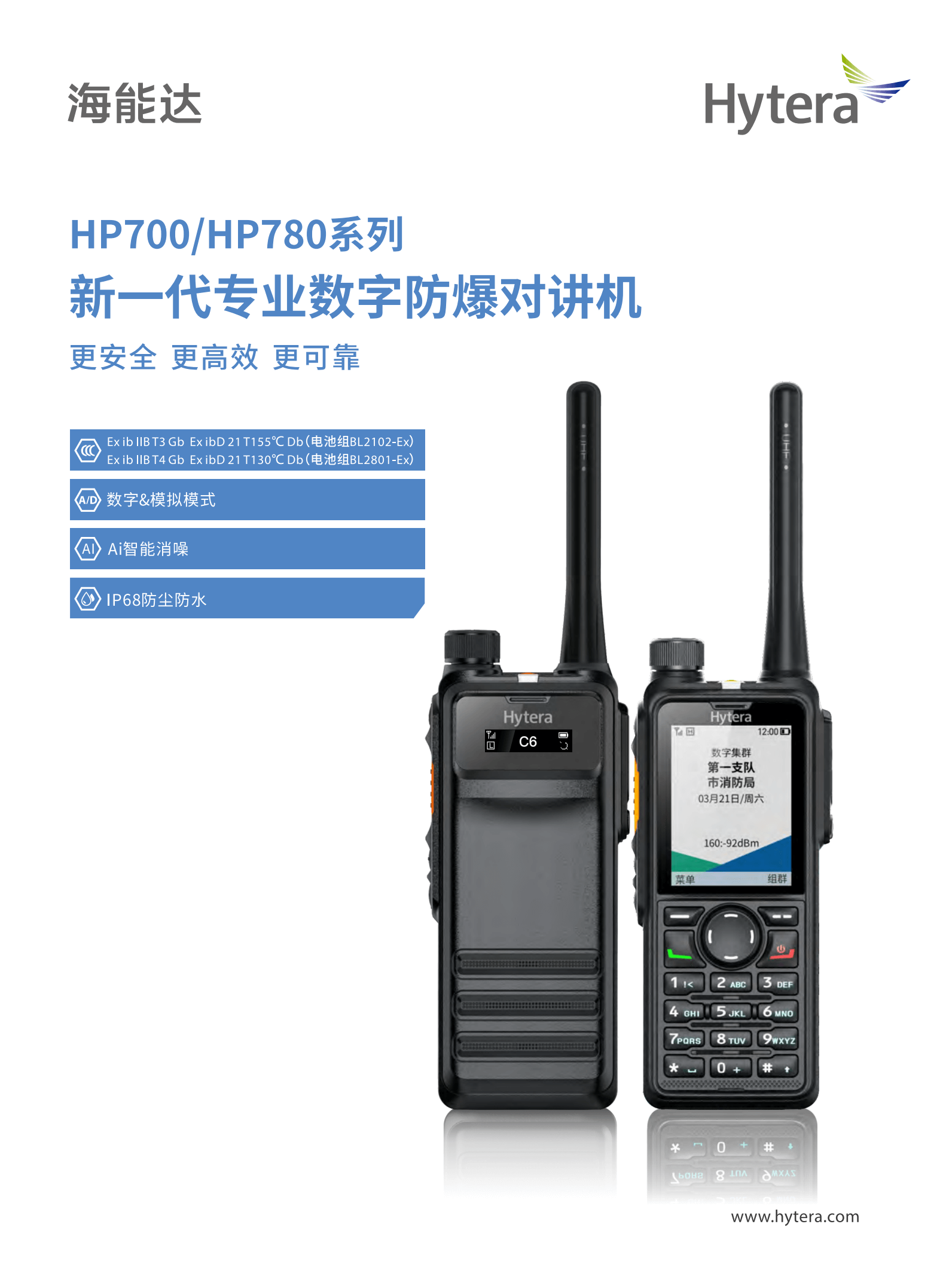 海能达(Hyreta) HP700 防爆对讲机 CQST