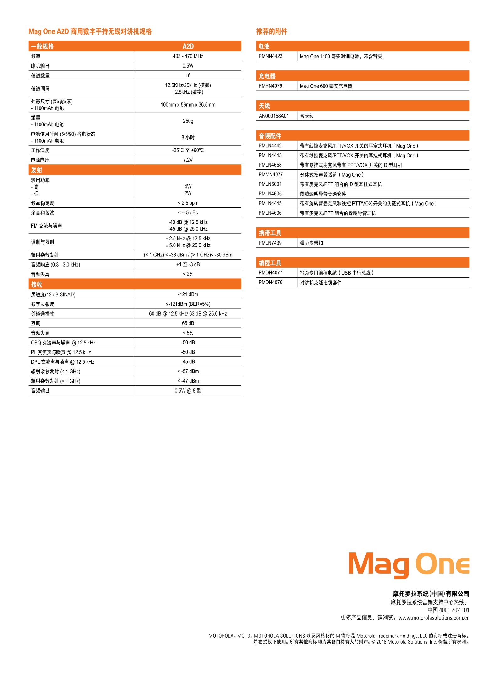 摩托罗拉(MagOne) A2D 数字对讲机
